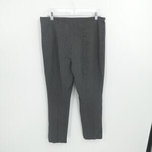 Anthropologie Pants Womens 12 Black‎ White Polka Dot Essential Slim Trouser Work